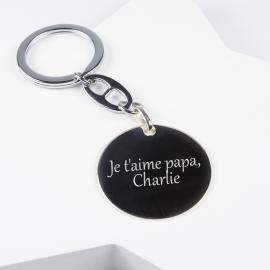 Porte-clés en argent gravé Porte-clés en argent gravé