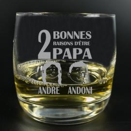 Verre à whisky gravé Raisons d'être papa Verre à whisky gravé Raisons d'être papa