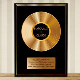 Disque d’or personnalisé sur toile Disque d’or personnalisé sur toile