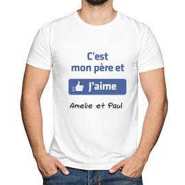 T-shirt I like mon Papa personnalisé T-shirt I like mon Papa personnalisé