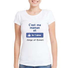 T-shirt personnalisé J'aime ma maman T-shirt personnalisé J'aime ma maman