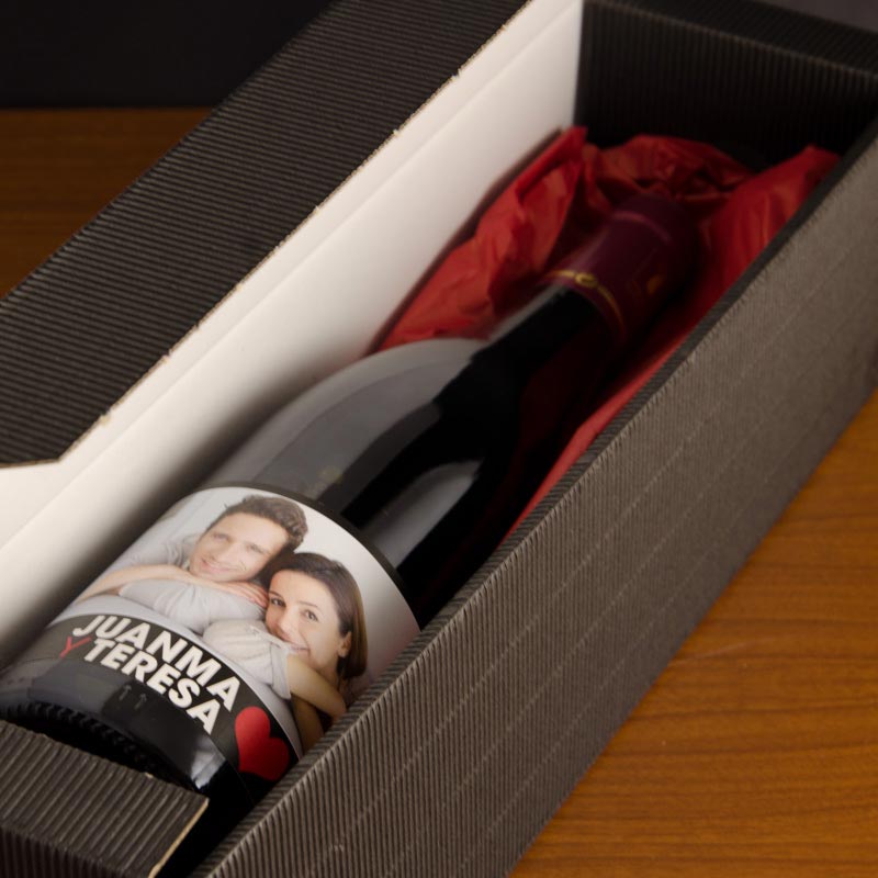 Cadeaux personnalisés: Boissons personnalisées: Bouteille de vin Amour personnalisée avec photo