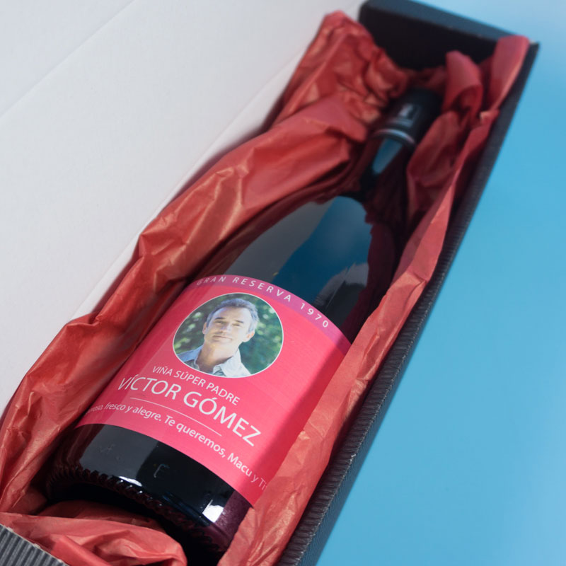Cadeaux personnalisés: Boissons personnalisées: Bouteille de vin personnalisée avec votre photo
