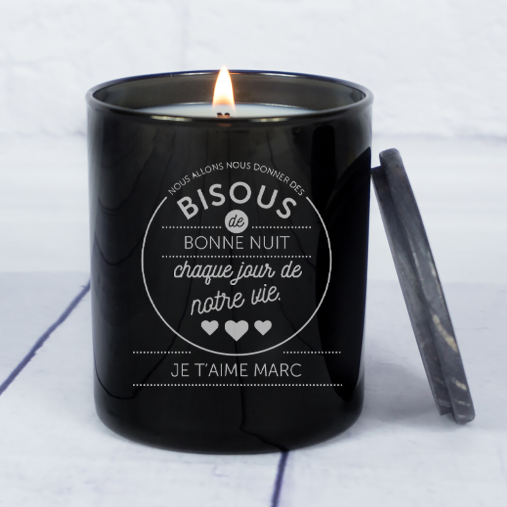 Cadeaux personnalisés: Bougies personnalisées: Bougie gravée pour les amoureux