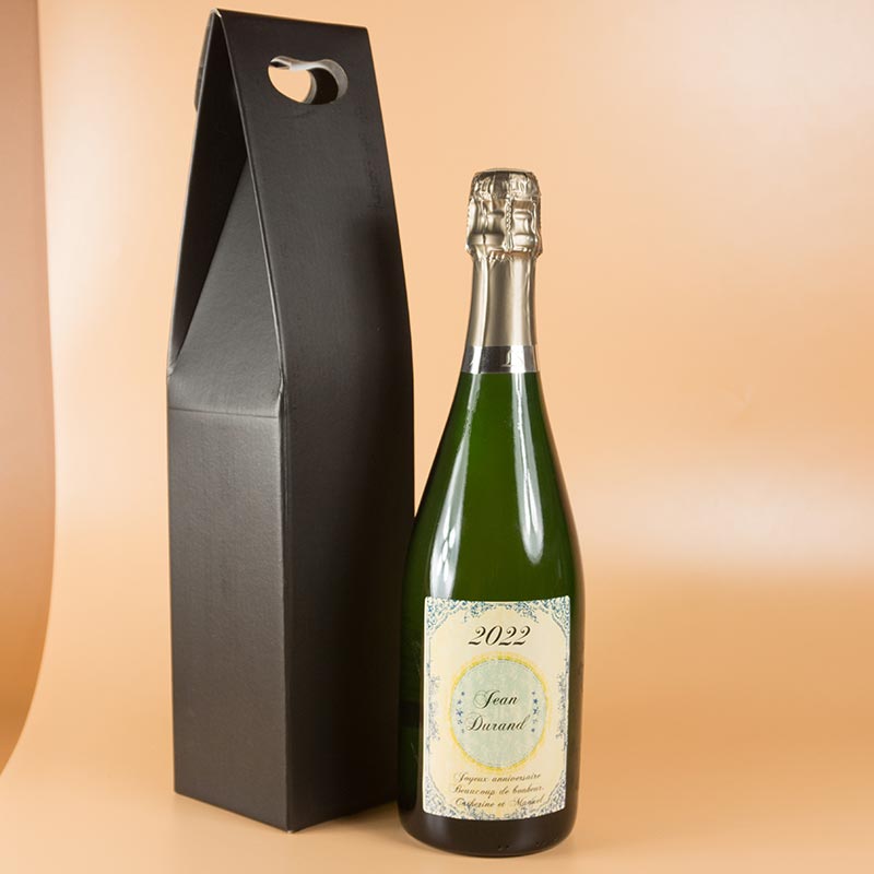 Cadeaux personnalisés: Boissons personnalisées: Bouteille de champagne anniversaire vintage