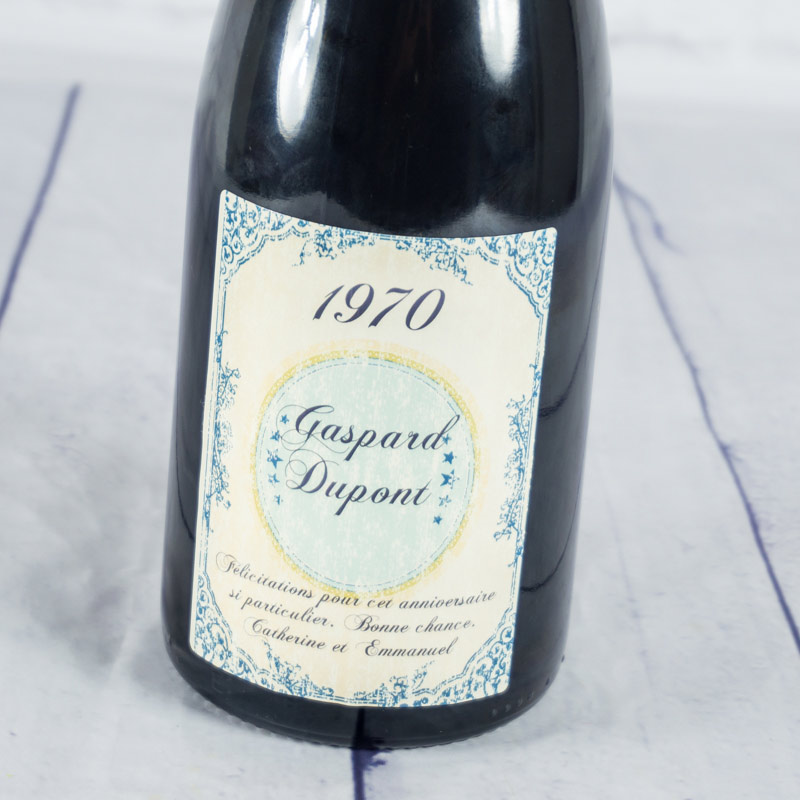 Cadeaux personnalisés: Boissons personnalisées: Bouteille de vin d'anniversaire Vintage