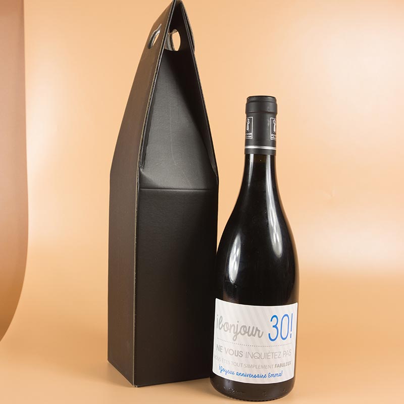 Cadeaux personnalisés: Boissons personnalisées: Bouteille de vin du 30e anniversaire