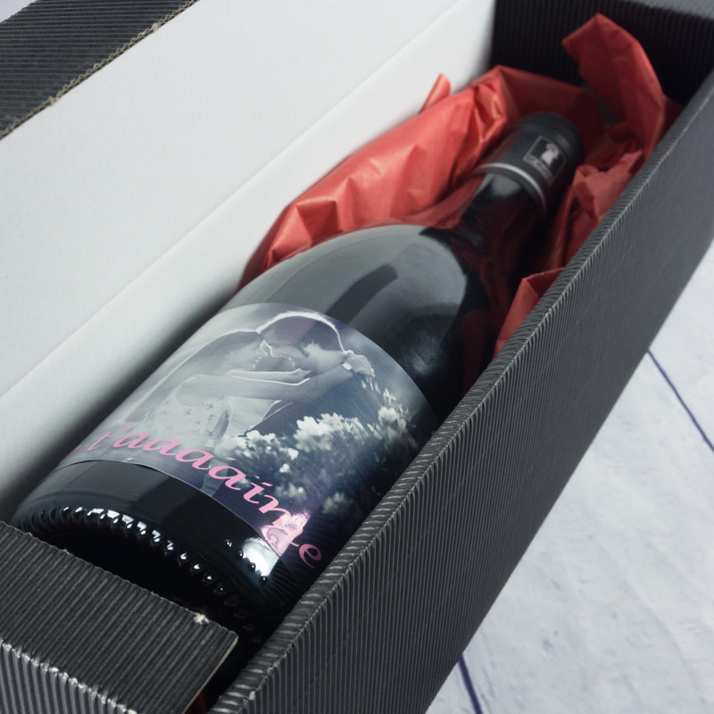 Cadeaux personnalisés: Boissons personnalisées: Bouteille de vin personnalisée avec photo