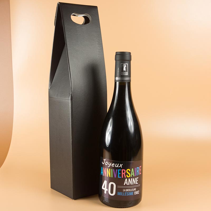 Cadeaux personnalisés: Boissons personnalisées: Bouteille de vin personnalisée pour anniversaire