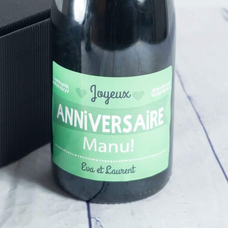 Cadeaux personnalisés: Boissons personnalisées: Bouteille de vin pour anniversaire personnalisée