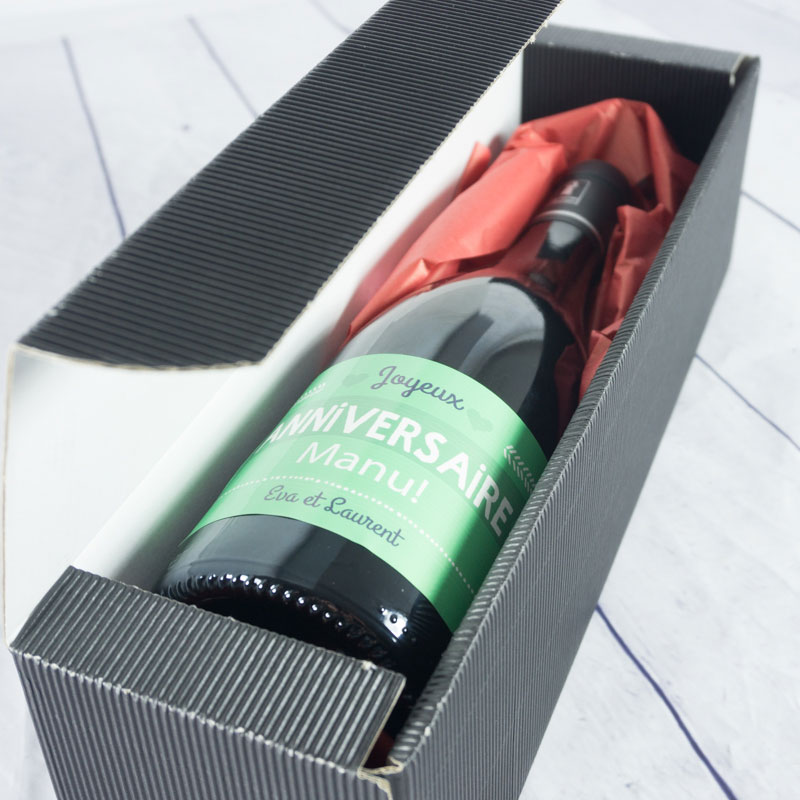 Cadeaux personnalisés: Boissons personnalisées: Bouteille de vin pour anniversaire personnalisée