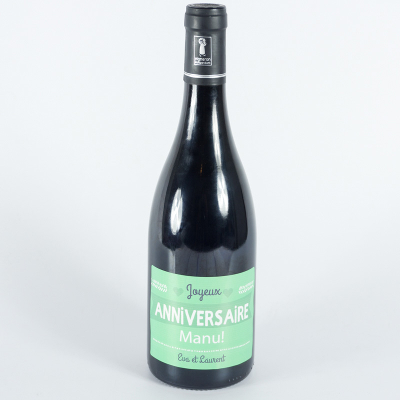 Cadeaux personnalisés: Boissons personnalisées: Bouteille de vin pour anniversaire personnalisée