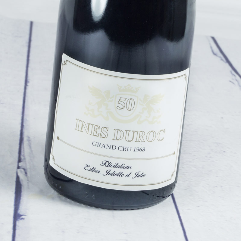 Cadeaux personnalisés: Boissons personnalisées: Bouteille de vin pour le 50e anniversaire
