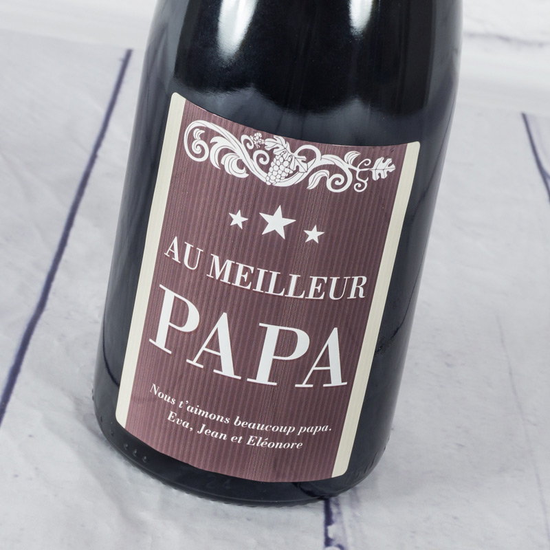 Cadeaux personnalisés: Boissons personnalisées: Bouteille de vin pour le meilleur papa