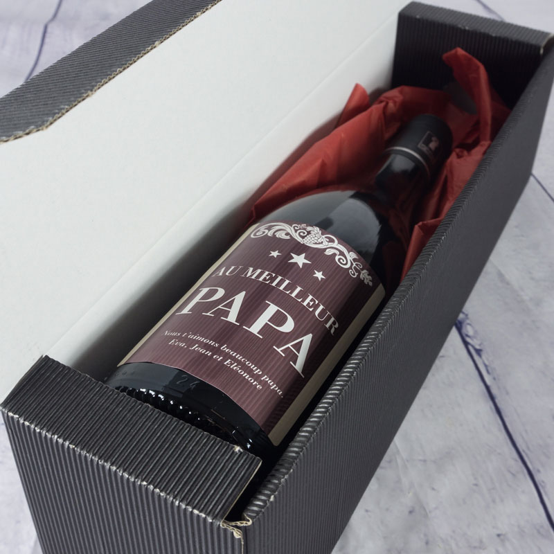 Cadeaux personnalisés: Boissons personnalisées: Bouteille de vin pour le meilleur papa