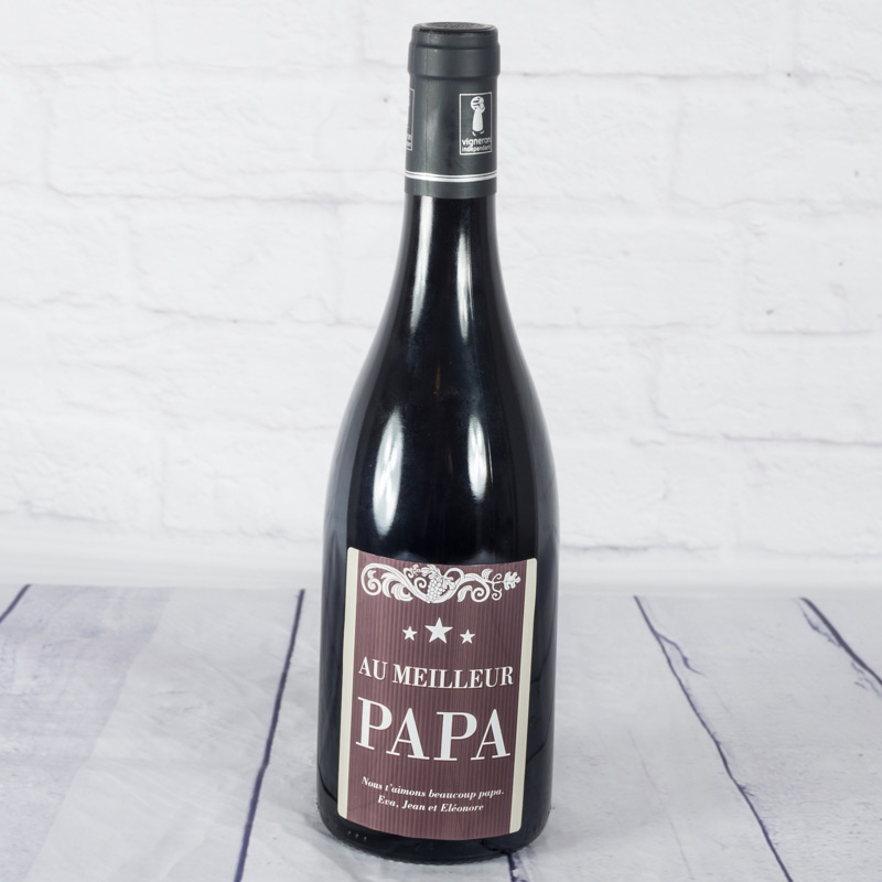 Cadeaux personnalisés: Boissons personnalisées: Bouteille de vin pour le meilleur papa