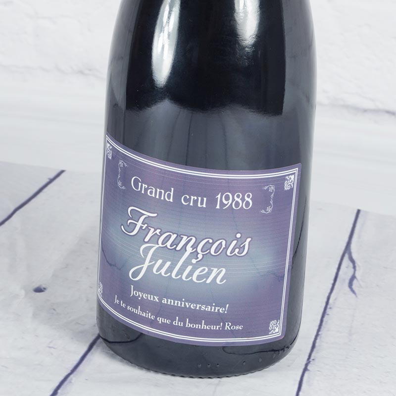 Bouteille d'étiquette de vin Grand Cru