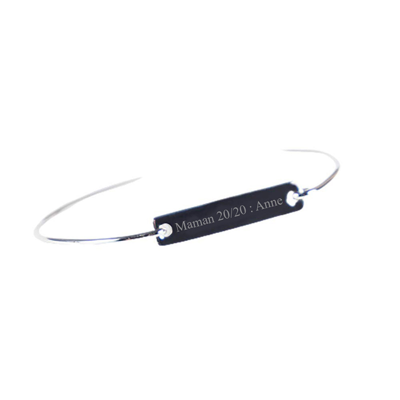 Cadeaux personnalisés: Bijoux personnalisés: Bracelet en argent personnalisé avec texte