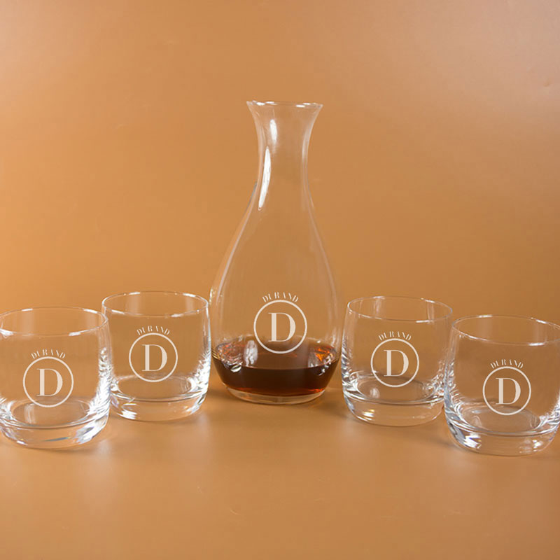 Cadeaux personnalisés: Art de la table personnalisé: Carafe à whisky et verres personnalisés