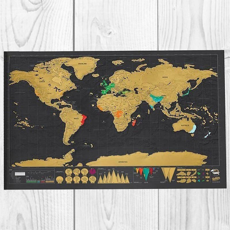 Cadeaux personnalisés: Décoration: Carte du monde à gratter Deluxe