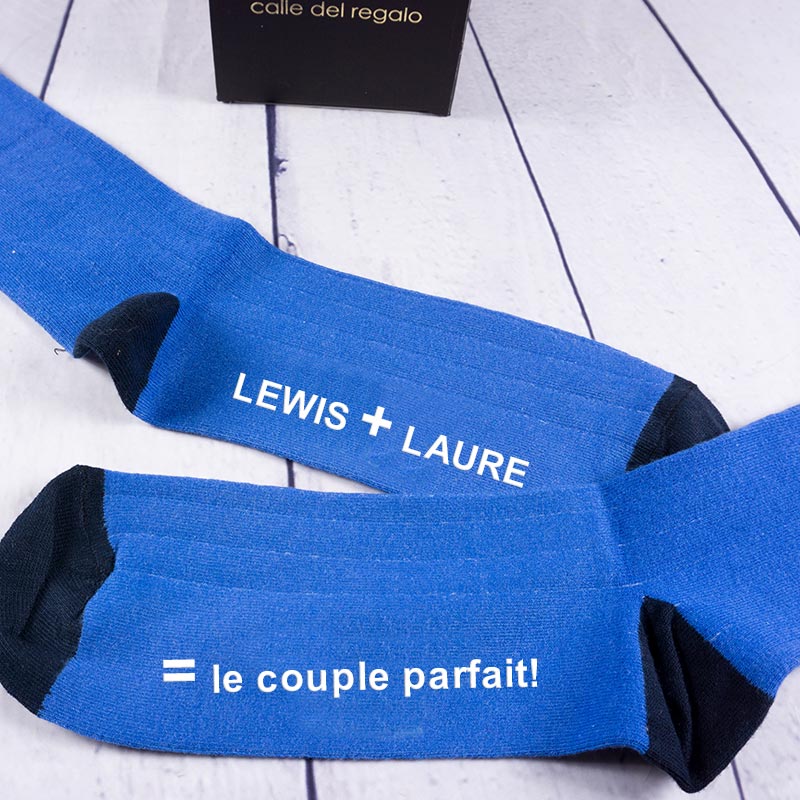 Cadeaux personnalisés: Cadeaux avec le nom: Chaussettes amusantes personnalisées pour couple