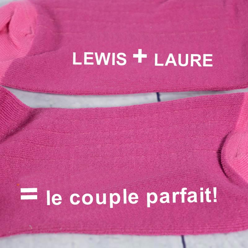 Cadeaux personnalisés: Cadeaux avec le nom: Chaussettes amusantes personnalisées pour couple