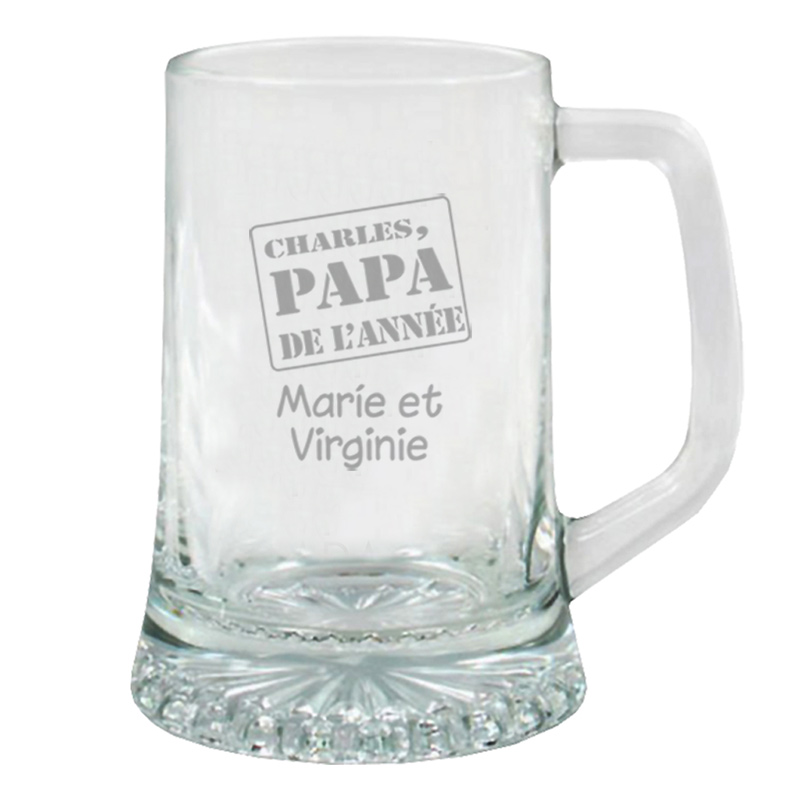Cadeaux personnalisés: Art de la table personnalisé: Chope de bière pour le Papa de l'année