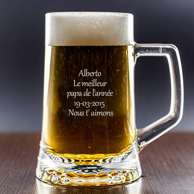 Cadeaux personnalisés: Art de la table personnalisé: Chope de bière gravée