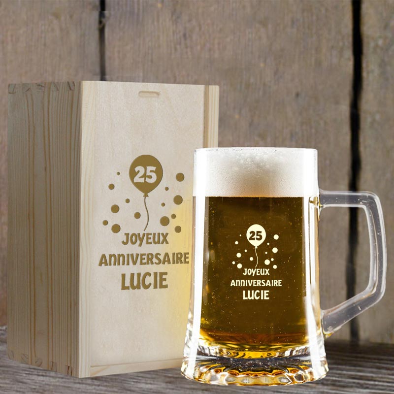 Chope bière personnalisée - Verre à bière personnalisé