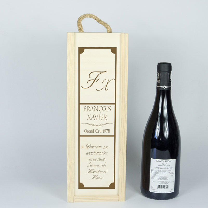 Cadeaux personnalisés: Cadeaux avec le nom: Coffret bouteille de vin pour anniversaire