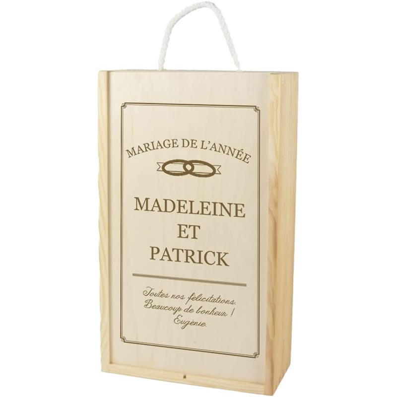 Cadeaux personnalisés: Cadeaux avec le nom: Coffret bouteille de vin spécial Mariages