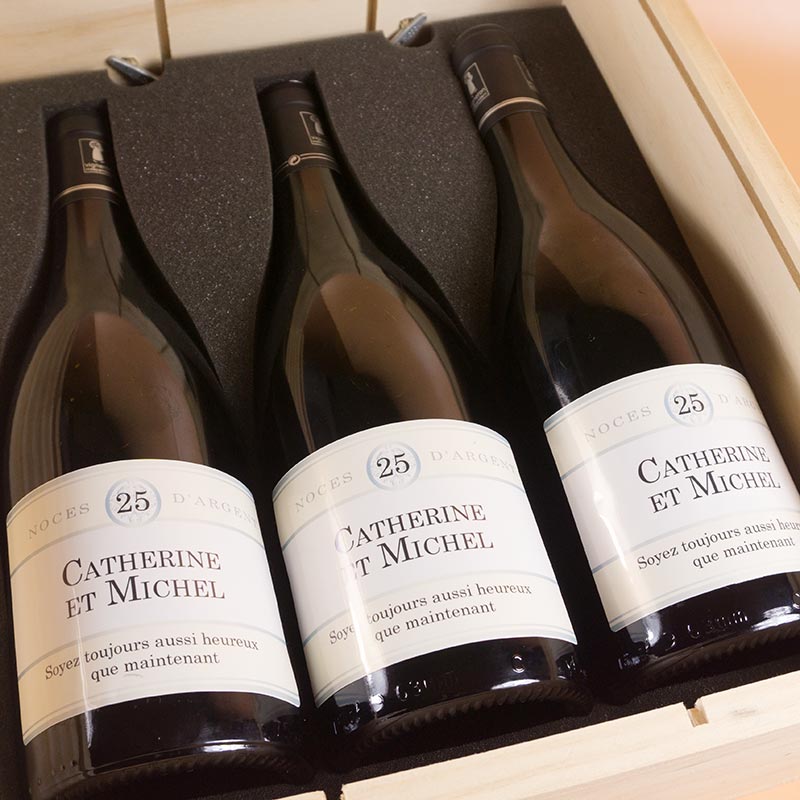 Bouteille De Vin Personnalisée Anniversaire Mariage - Noces De Laine - Cadeau Unique