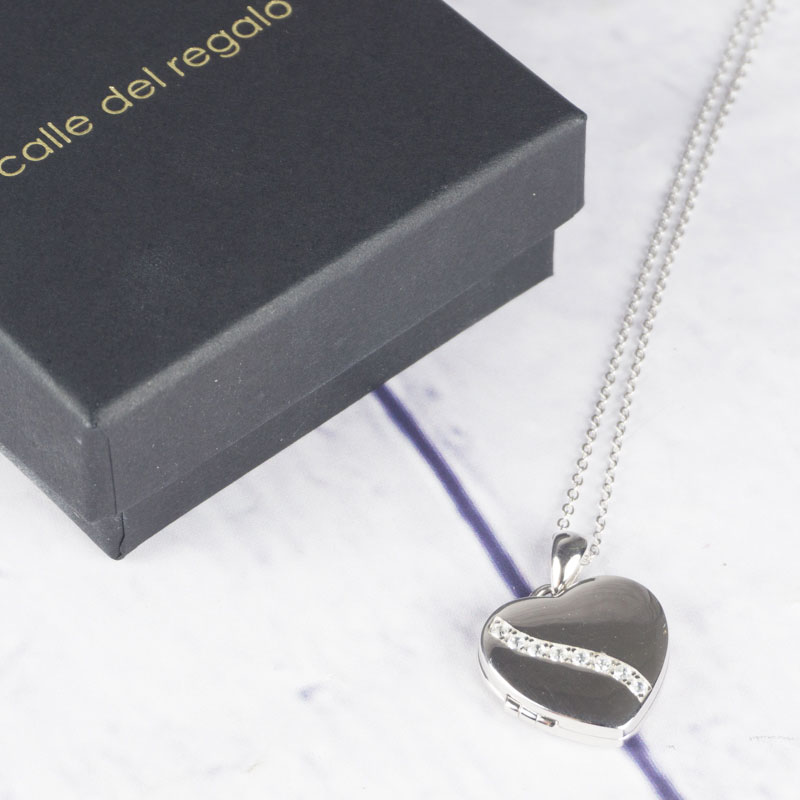 Cadeaux personnalisés: Bijoux personnalisés: Pendentif cœur en argent gravé pour 2 photos
