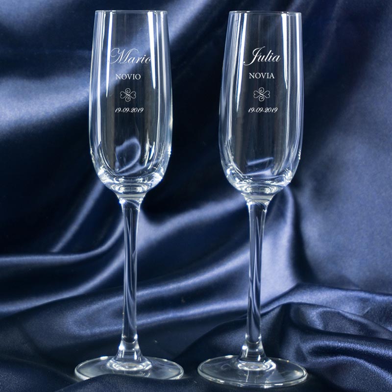 Cadeaux personnalisés: Art de la table personnalisé:  Flûtes de champagne personnalisées pour les mariés