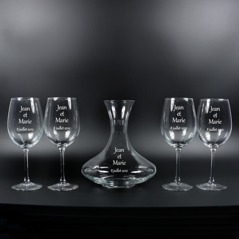 Coffret de 2 verres à dégustation gravé pour un coffret cadeau vin original