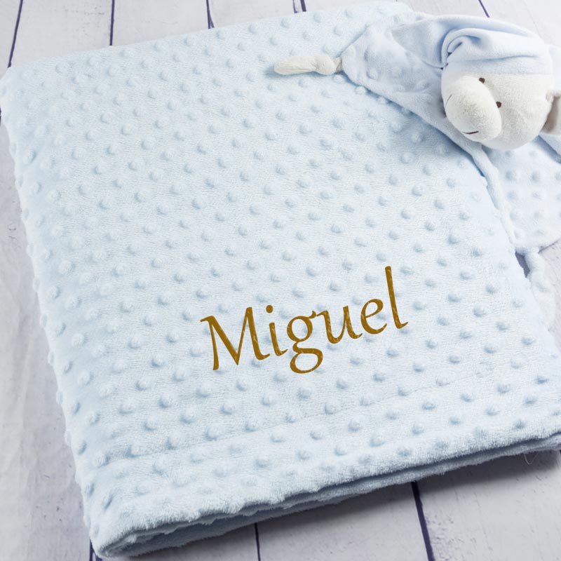 Cadeaux personnalisés: Cadeaux brodés: Ensemble couverture et doudou brodés