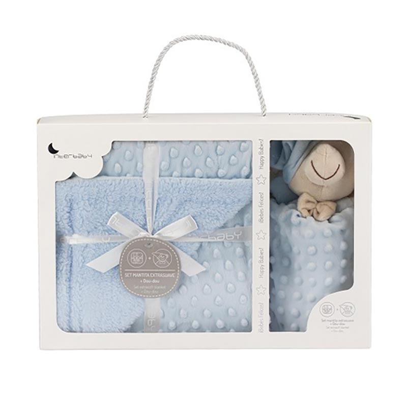 Cadeaux personnalisés: Cadeaux brodés: Ensemble couverture et doudou brodés