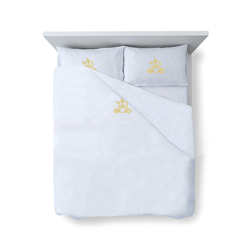 Cadeaux personnalisés: Avec monogramme (initiales): Ensemble de draps lits brodés avec monogramme