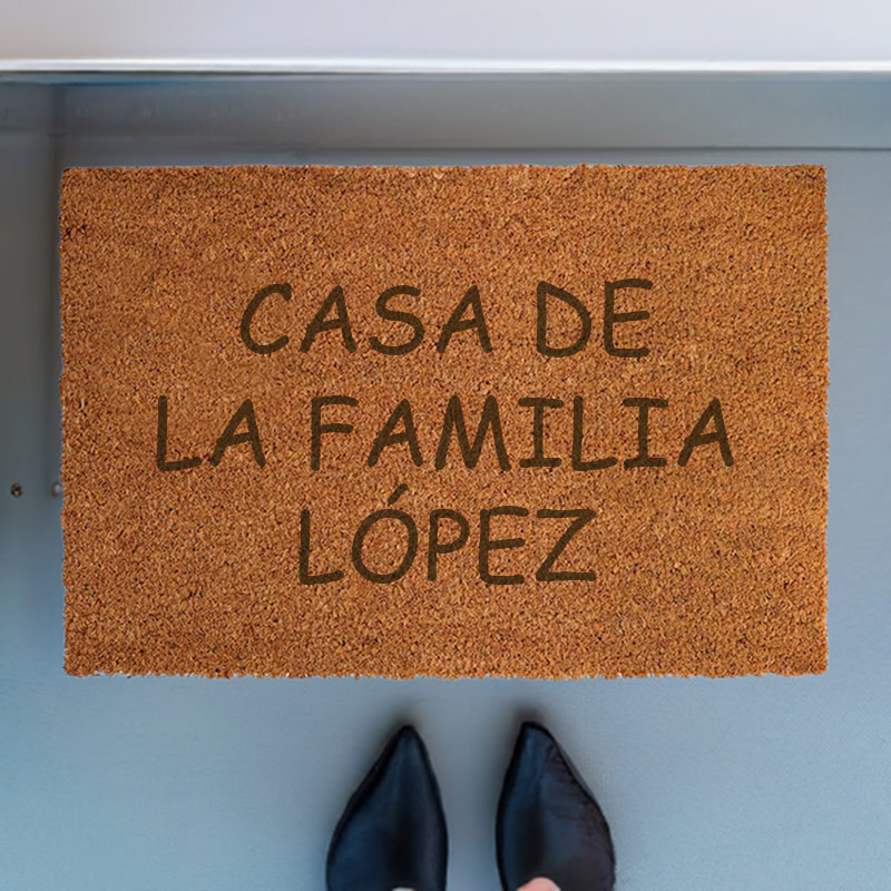 Cadeaux personnalisés: D&eacute;coration: Paillasson personnalis&eacute; en noix de coco
