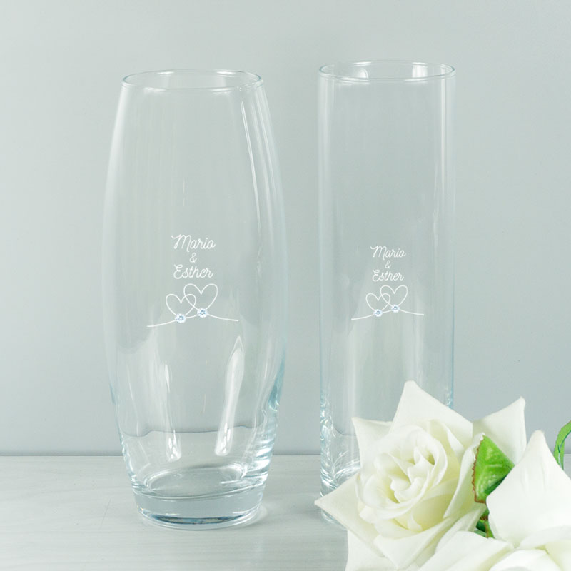 Cadeaux personnalisés: Art de la table personnalisé: Vase Swarovski gravé pour couple