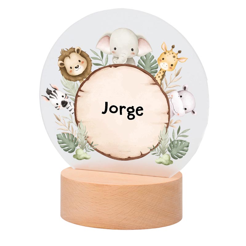 Cadeaux personnalisés: Cadeaux avec le nom: Lampe pour enfants personnalis&eacute;e avec des animaux