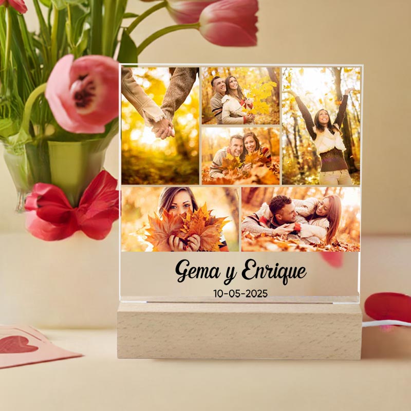 Cadeaux personnalisés: Cadeaux avec le nom: Lampe personnalisée avec photos.