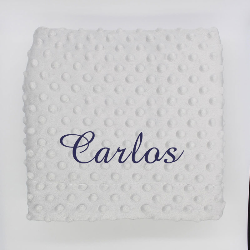 Cadeaux personnalisés: Cadeaux brodés: Couverture pour bébé brodée à pois