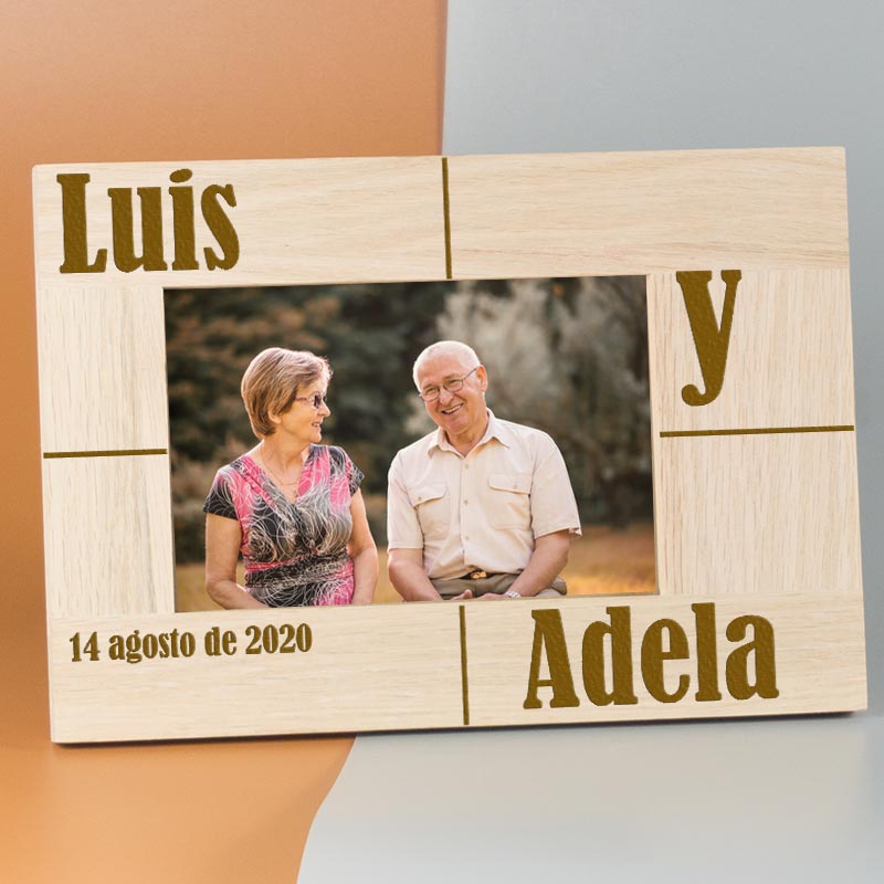 Cadre photo personnalisé pour couple en cristal, gravé avec votre