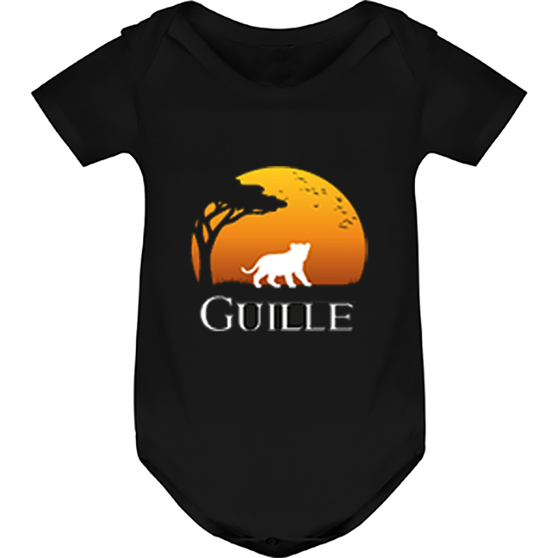 Cadeaux personnalisés: Cadeaux avec le nom: Ensemble de t-shirts noirs personnalis&eacute;s p&egrave;re et fils avec le nom &laquo; Lions &raquo;