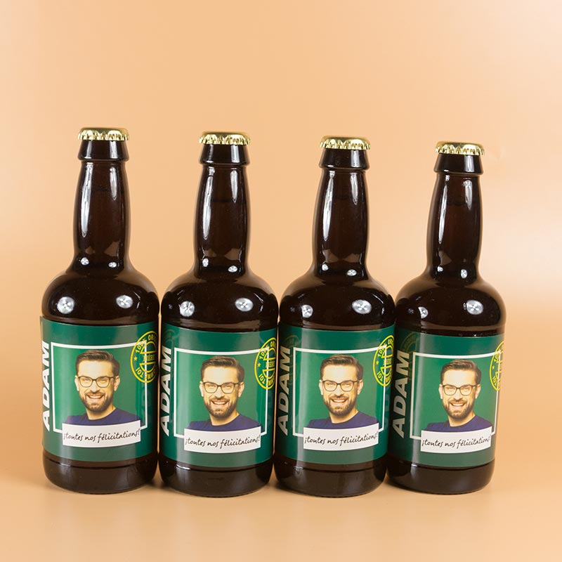 Cadeaux personnalisés: Boissons personnalisées: Pack de bière personnalisé avec prénom et photo