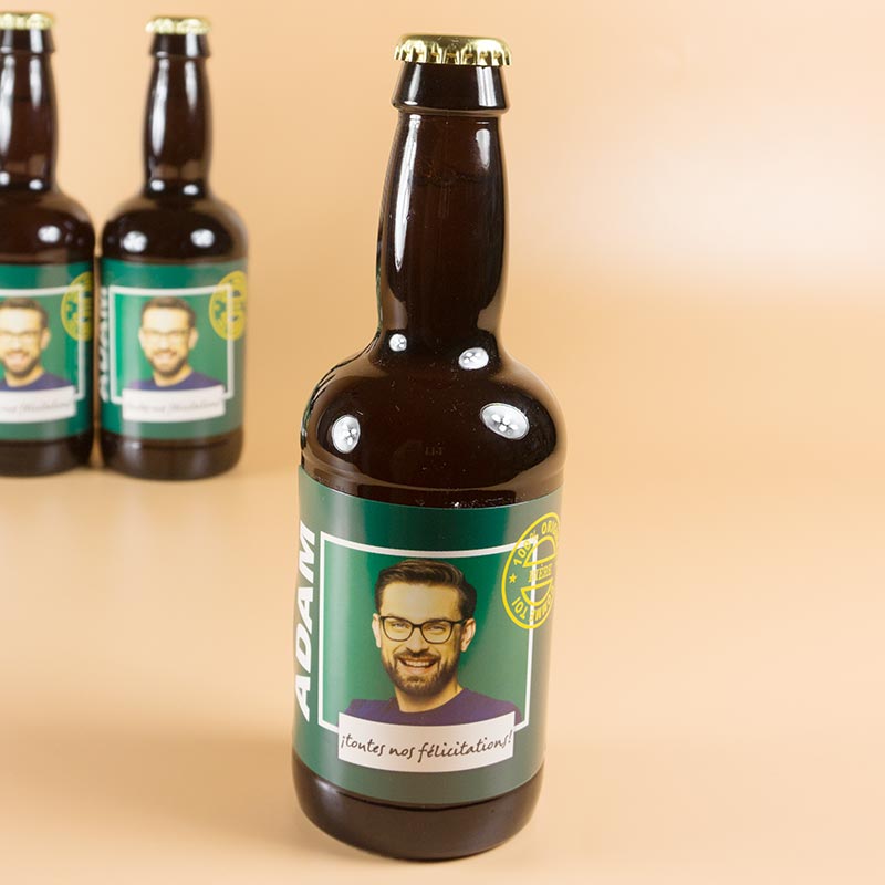 Cadeaux personnalisés: Boissons personnalisées: Pack de bière personnalisé avec prénom et photo