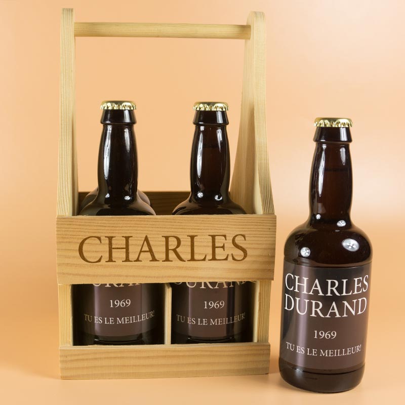 Cadeaux personnalisés: Boissons personnalisées: Pack de bière personnalisé avec texte