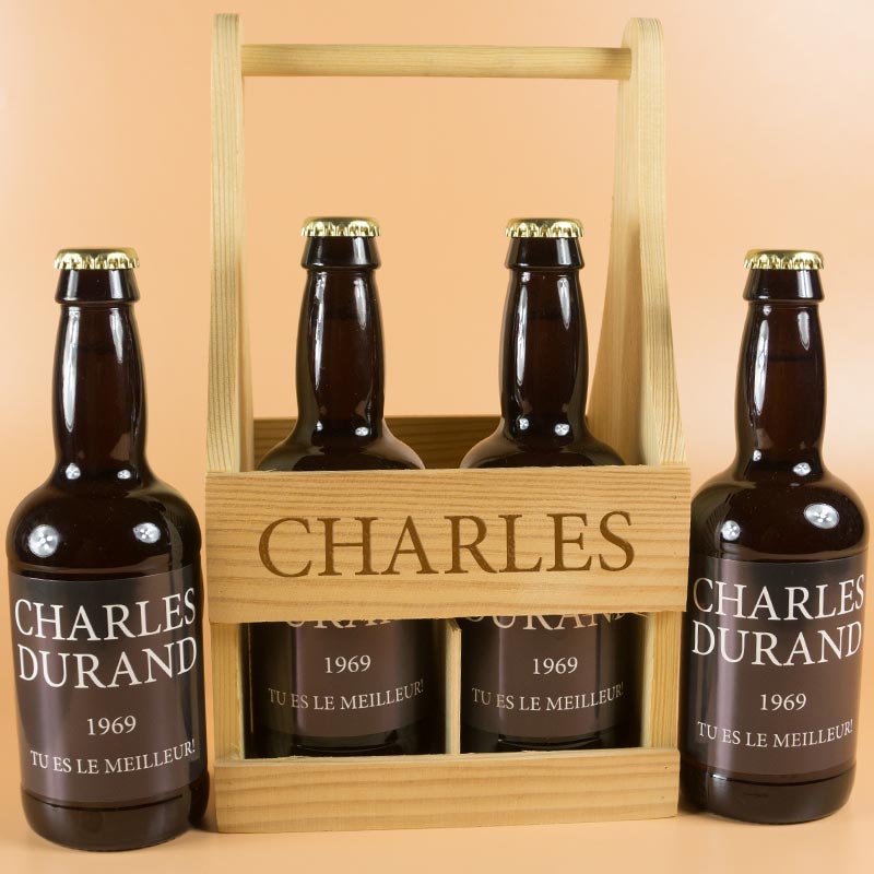 Cadeaux personnalisés: Boissons personnalisées: Pack de bière personnalisé avec texte