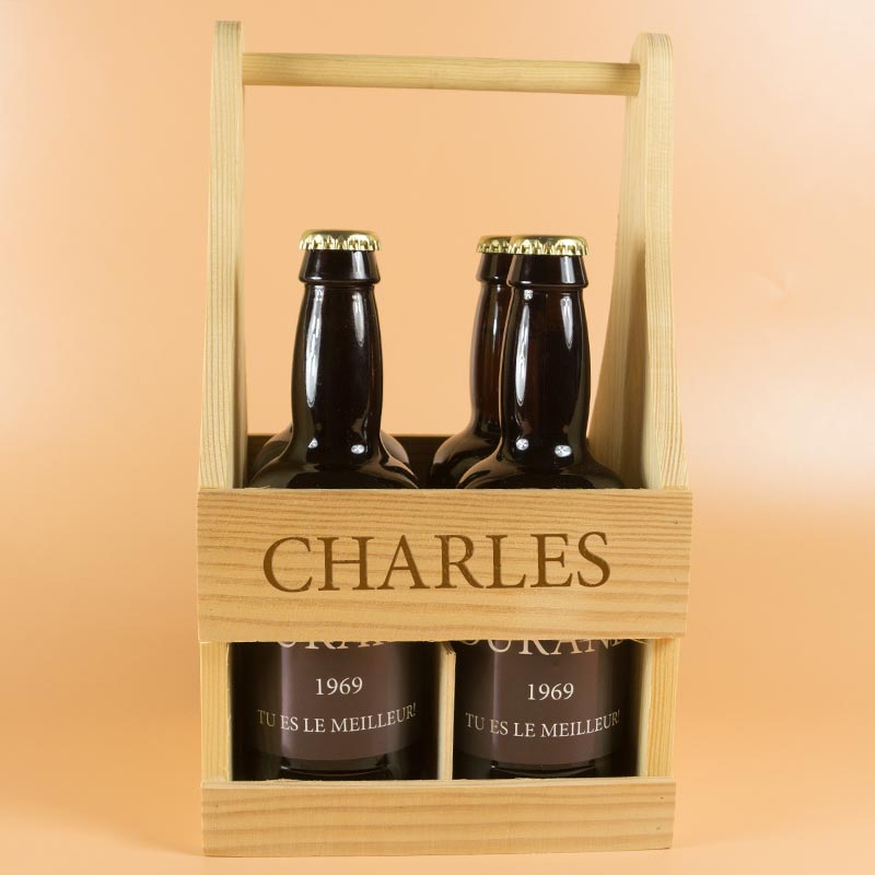 Cadeaux personnalisés: Boissons personnalisées: Pack de bière personnalisé avec texte